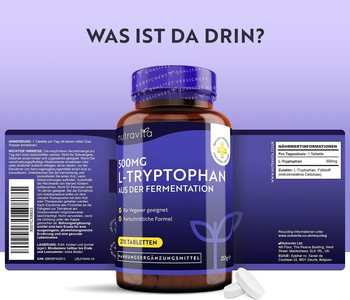 L-Triptofan 500 mg 270 tableta