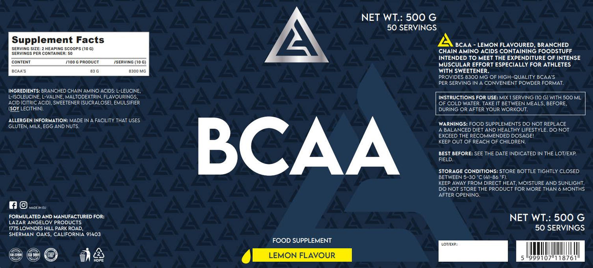 LA BCAA prah - 500 grama