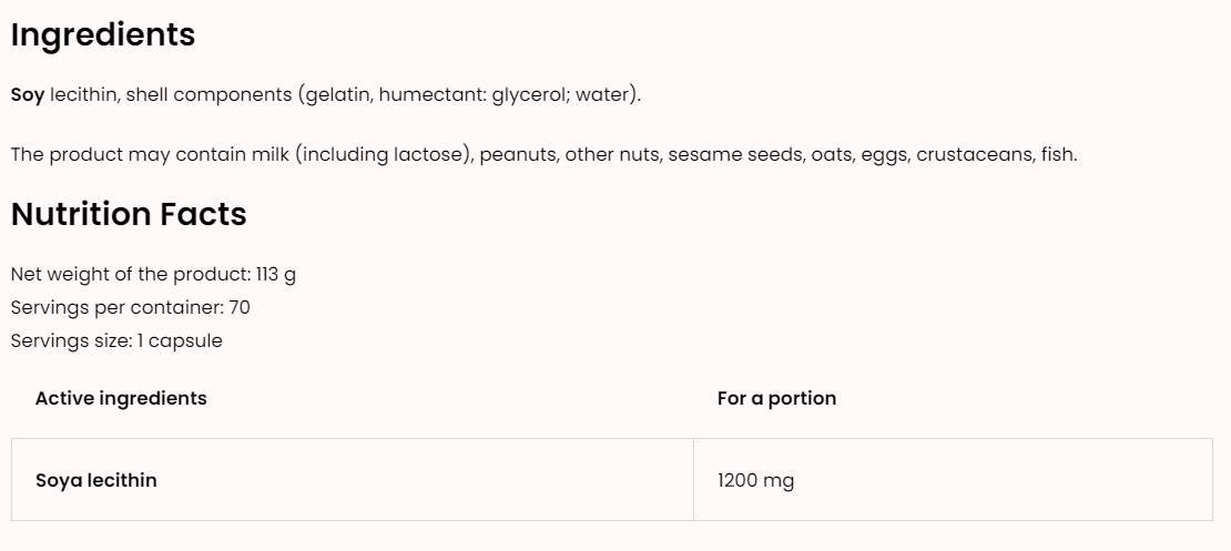 Lecitin 1200/BEZ GMO 70 Gel kapsula