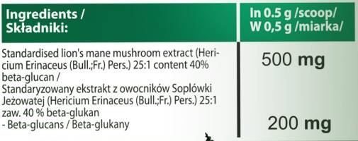 Lavlja griva u prahu 25:1 500 mg - 30 grama
