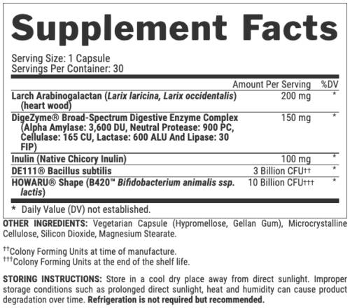 Lipo 6 crni probiotik | Potpuna formula s prebioticima + probavnim enzimima - 30 kapsula