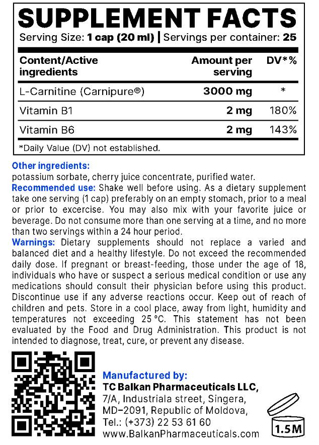 Tekući L-karnitin BP| Carnipure® - 500 ml