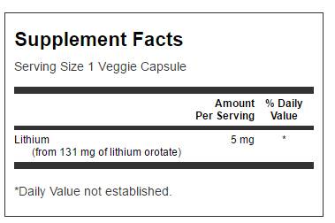 Litijev orotat 5 mg 60 kapsula