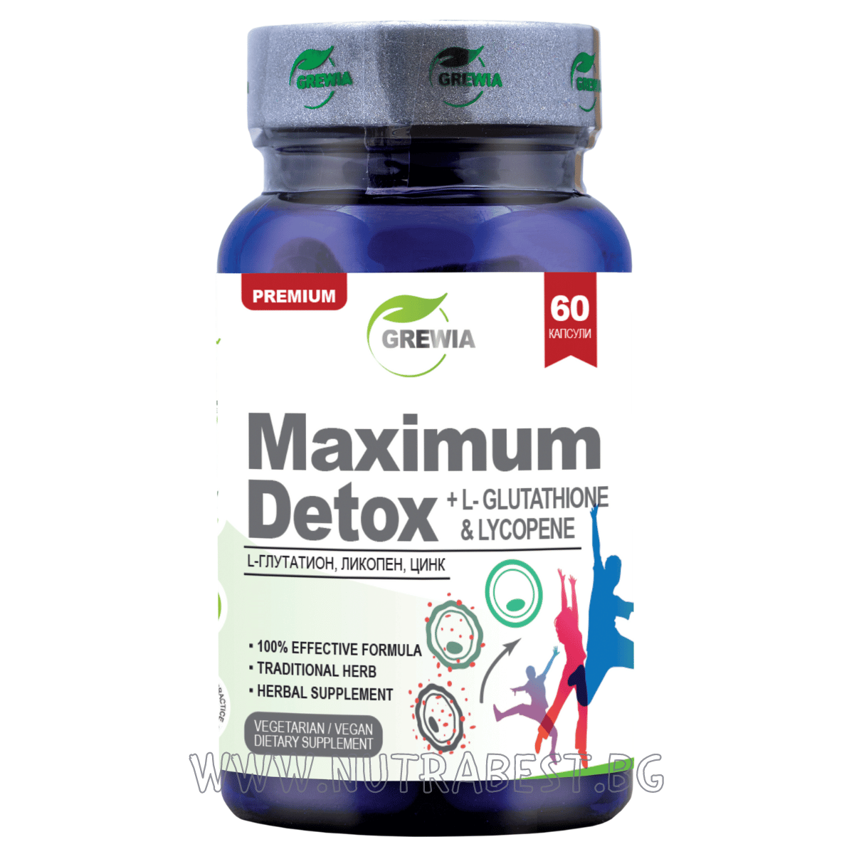 MAKSIMALNA DETOKSIKACIJA + L-GLUTATION & LYCOPEN /60 KAPSULA, 30 DOZA/ GREWIA