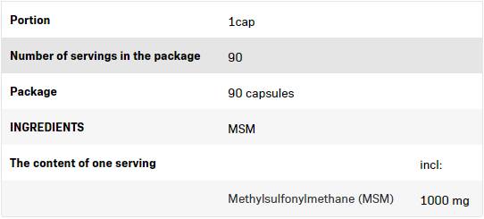 MSM 1000 mg - 90 kapsula