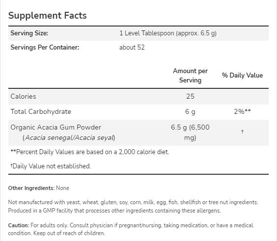 Acacia vlaknasti puder | Certificirani organski - 340 grama