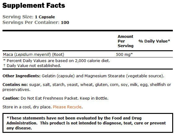 Maca 500 mg - 100 kapsula