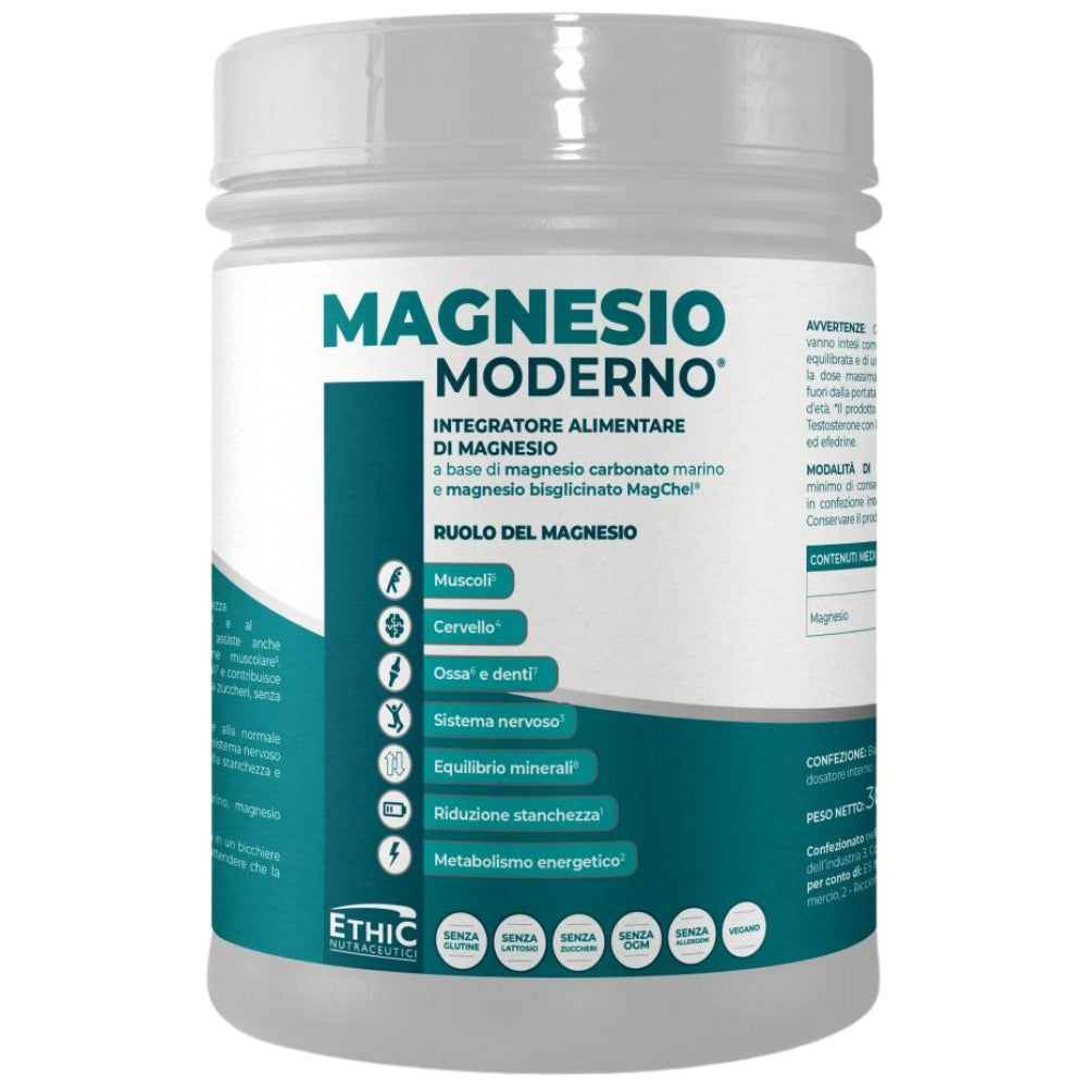 Magnesio Moderno | s morskim magnezijevim karbonatom & Magnezijev bisglicinat - 300 grama