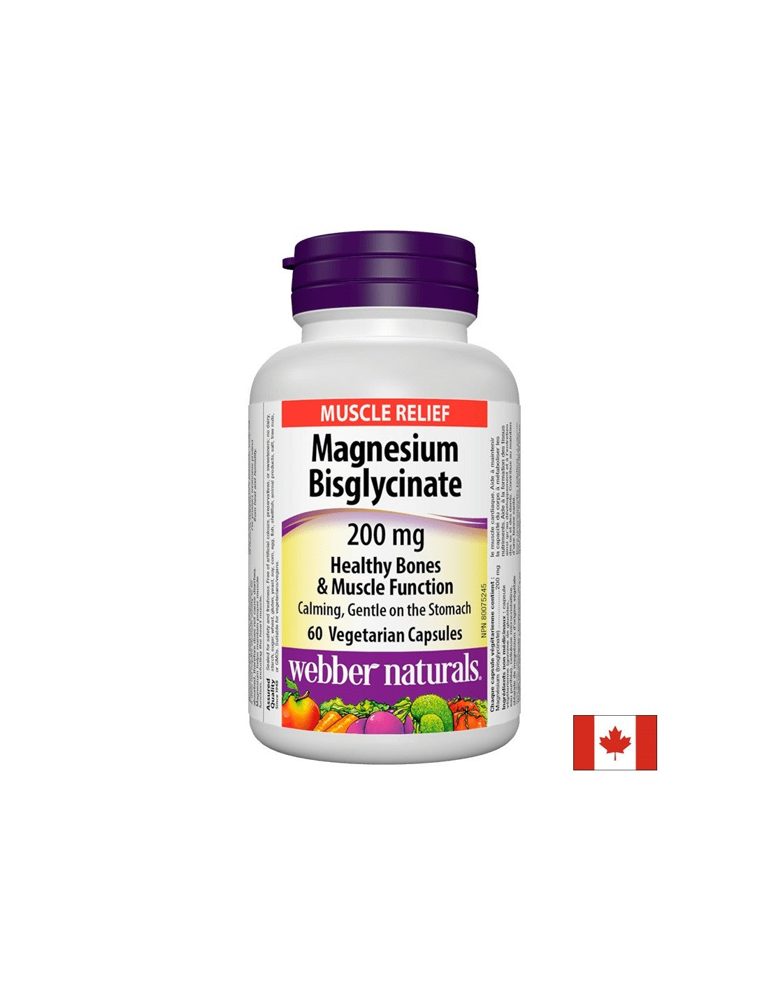 Magnezijev bisglicinat/ Magnezij (bisglicinat) 200 mg x 60 kapsula <tc>Webber Naturals</tc>