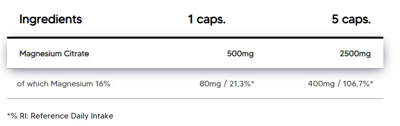 Magnezijev citrat 500 mg - 150 kapsula