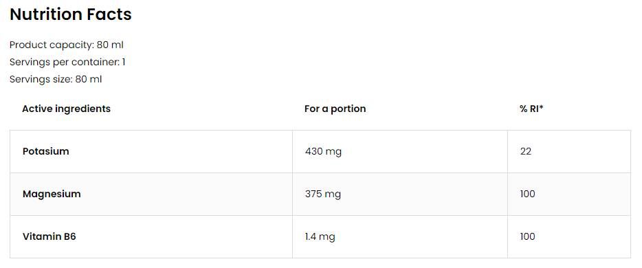Magnesium Shot/s kalijem + B6 - 80 ml