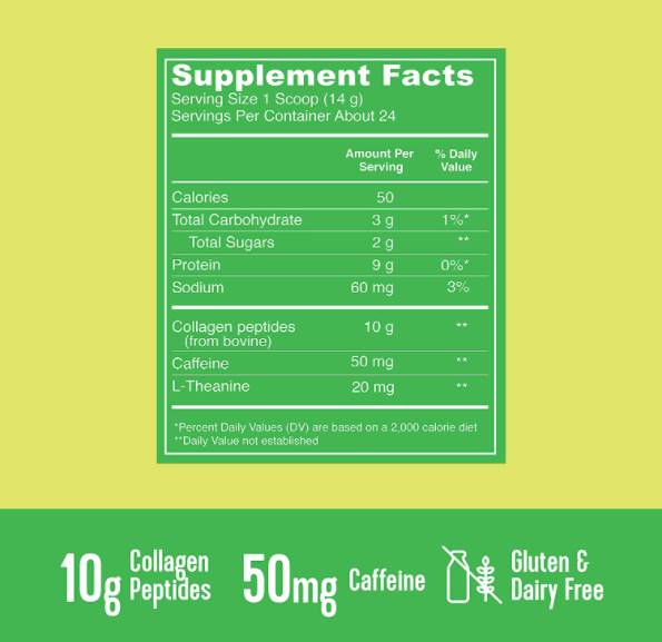 Matcha kolagen peptidi - 341 gram