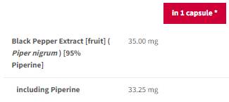 Piperine max 35mg | Snaga crnog papra - 90 kapsula