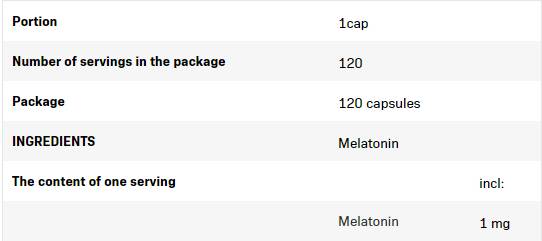 Melatonin 1 mg - 120 kapsula