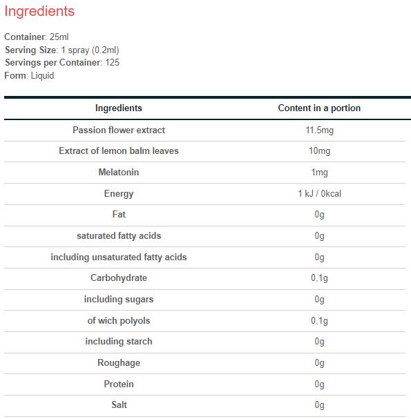 Melatonin 1 mg oralni sprej | s Passiflora - 25 ml