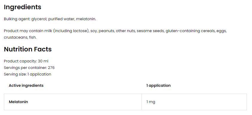 Melatonin sprej 1 mg 30 ml