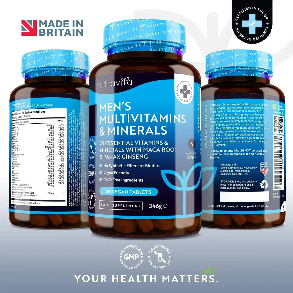 Multivitamini i minerali za muškarce 180 veganskih tableta