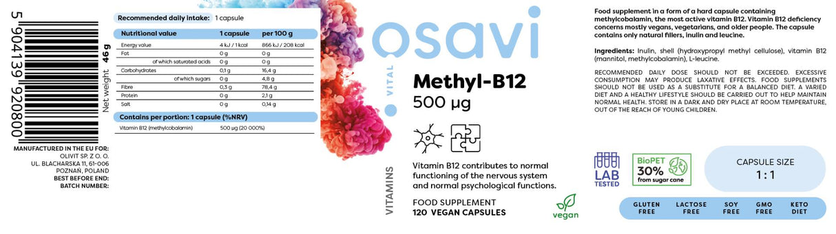 Methyl-B12 500 mcg - 120 kapsula