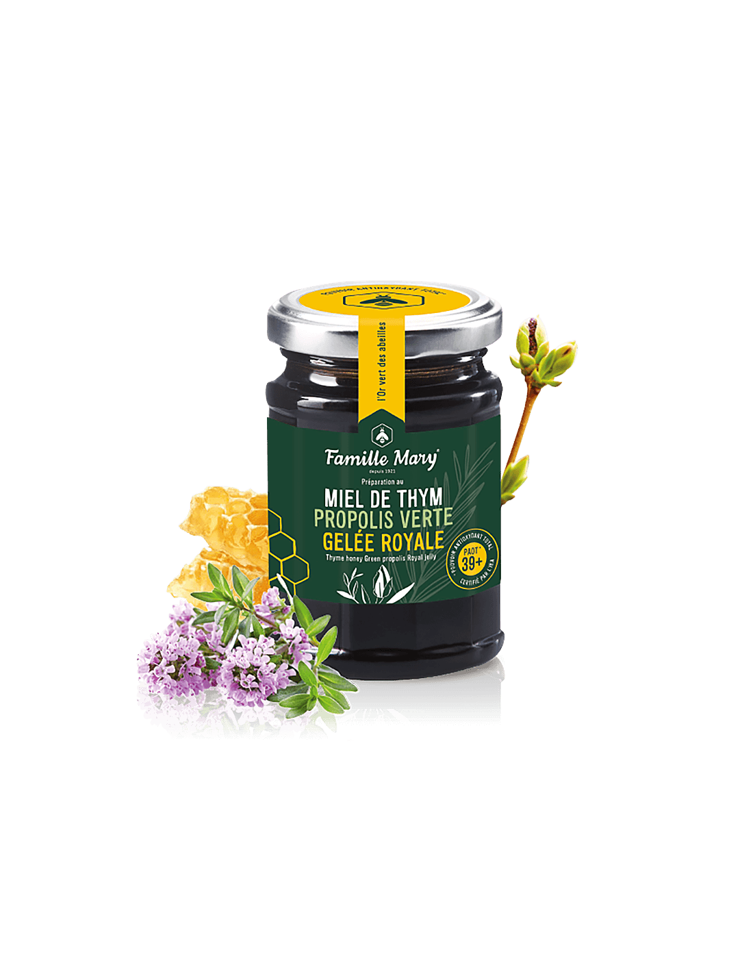 Miel De Thym, Propolis Verte, Gelee Royal /Med od majčine dušice, zelenog propolisa i matične mliječi, 200 g Famille Mary
