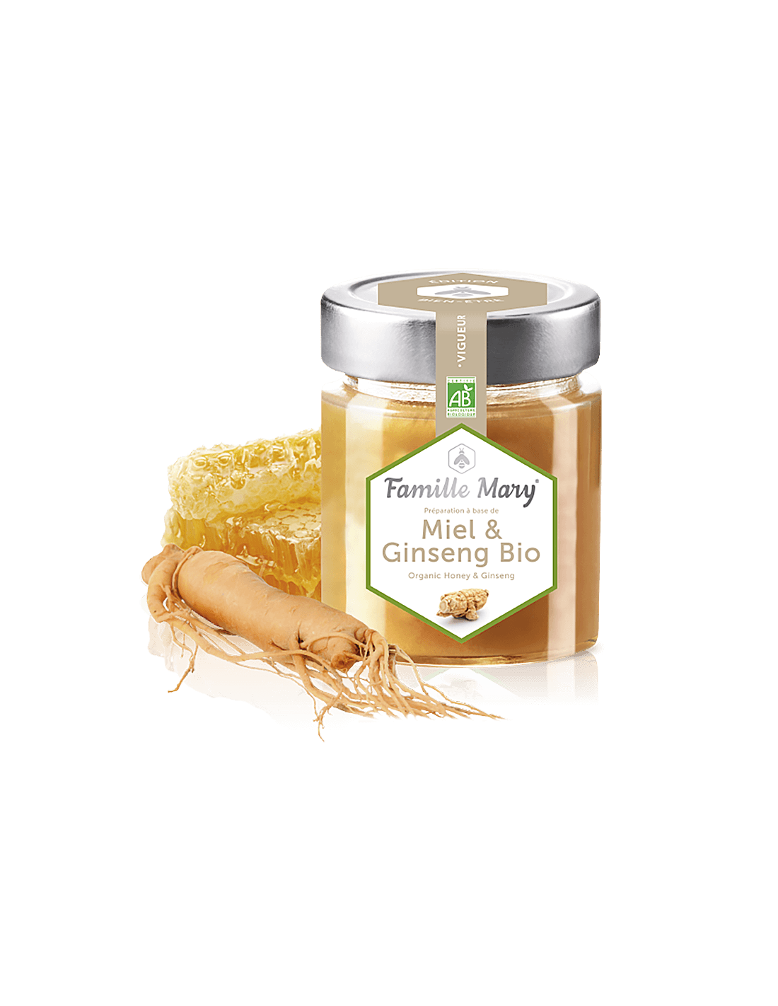 Miel & Ginseng Bio/Organski med od šumskog cvijeća + ginseng, 170 g Famille Mary