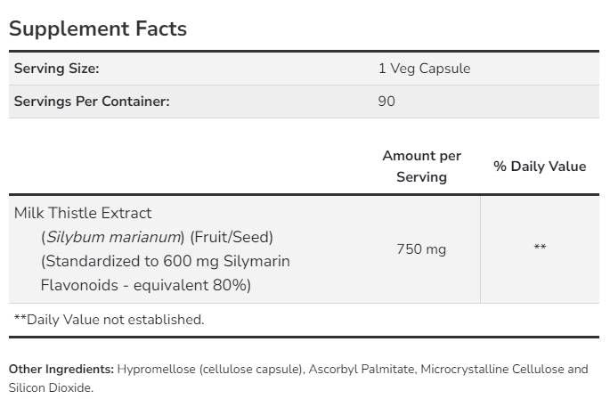 Ekstrakt čička 750 mg - 90 kapsula