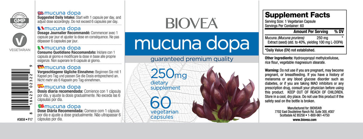 Mucuna Dopa 250 mg/60 kap
