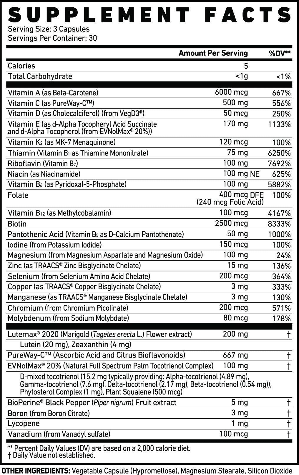 Multivitamini | Sportski vitamini & Minerali - 90 kapsula