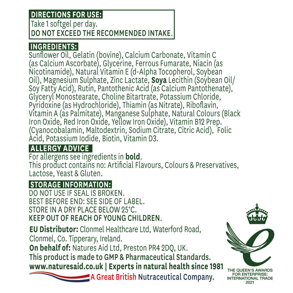 Multivitamini & Minerali (multivitamini & Minerali) 90 mekih kapsula NaturesAid