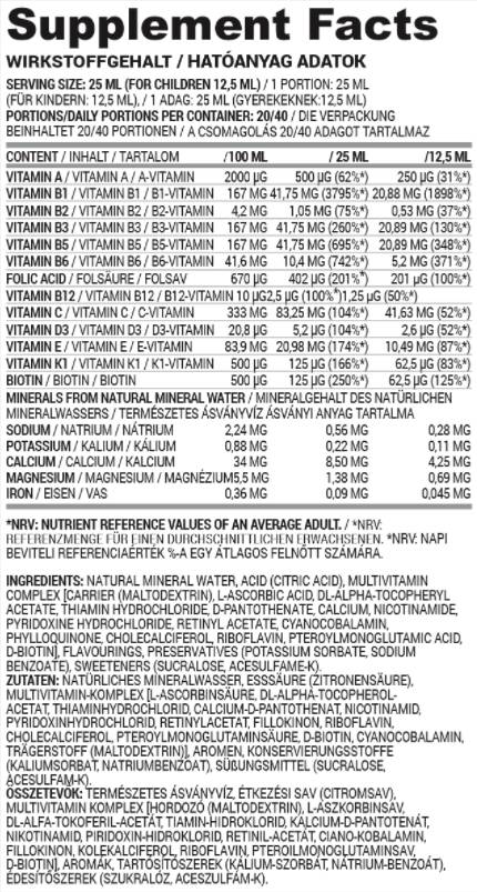 Multivitaminska tekućina | Bez šećera 500 ml