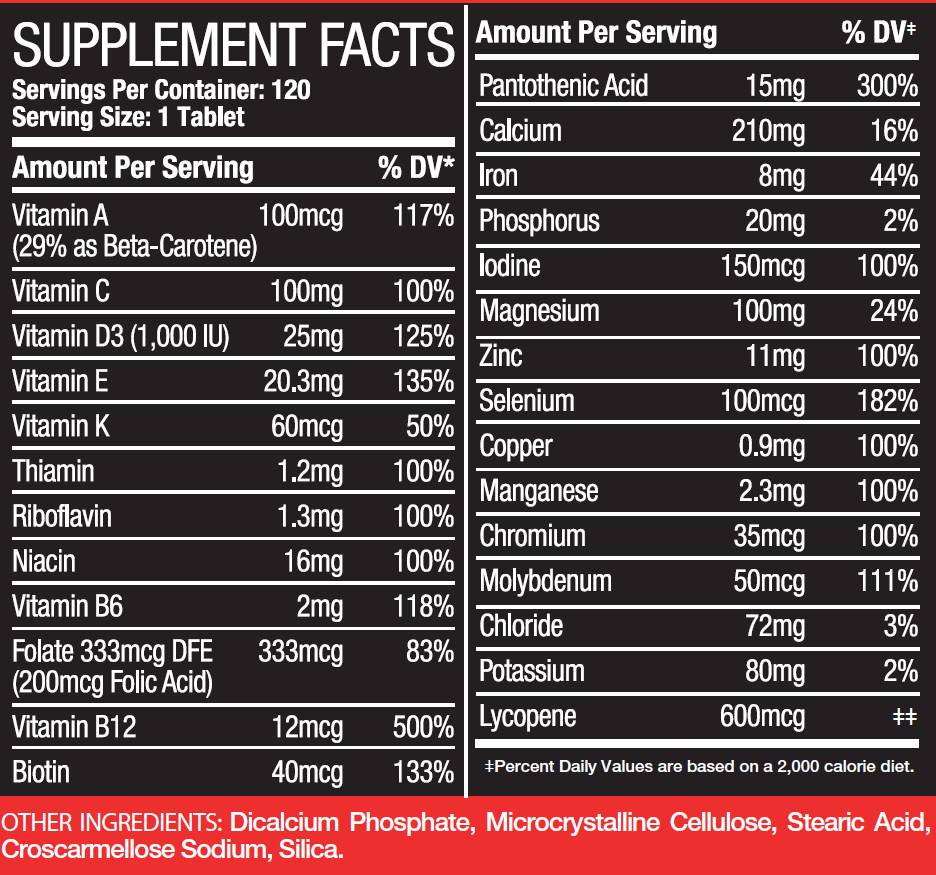 Multivitaminske tablete 120 tableta