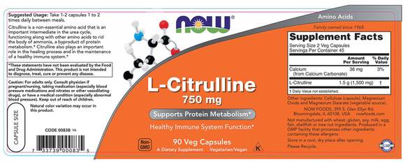 L -citrulin 750 mg - 90 kapsula