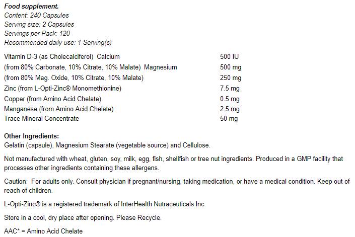 Cal -Mag kape - 240 kapsula