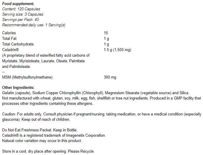 Celadrin i MSM 500 mg - 120 kapsula