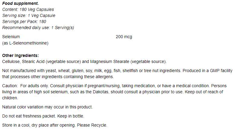 Selen 200 mcg - 90 kapsula