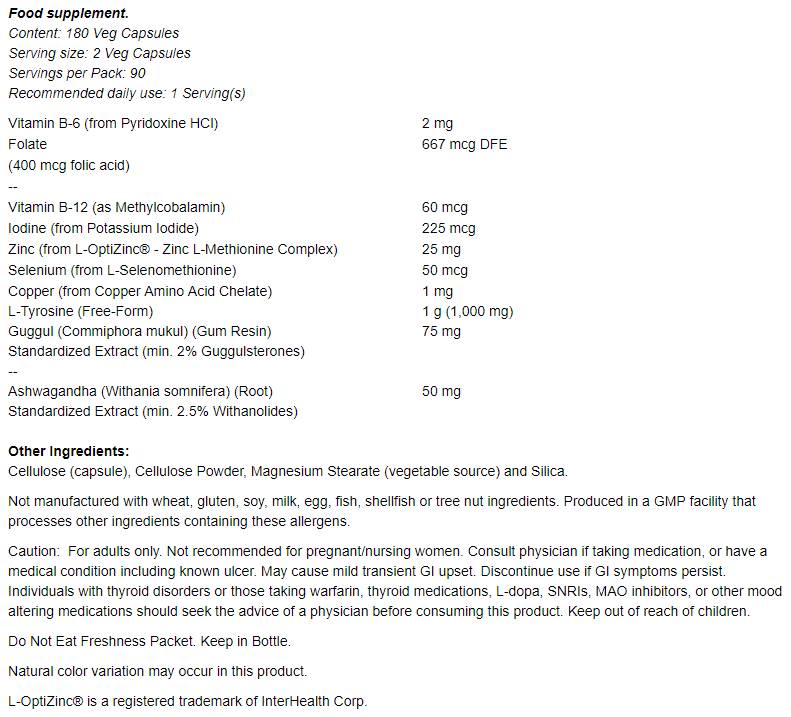 Energija štitnjače - 180 kapsula