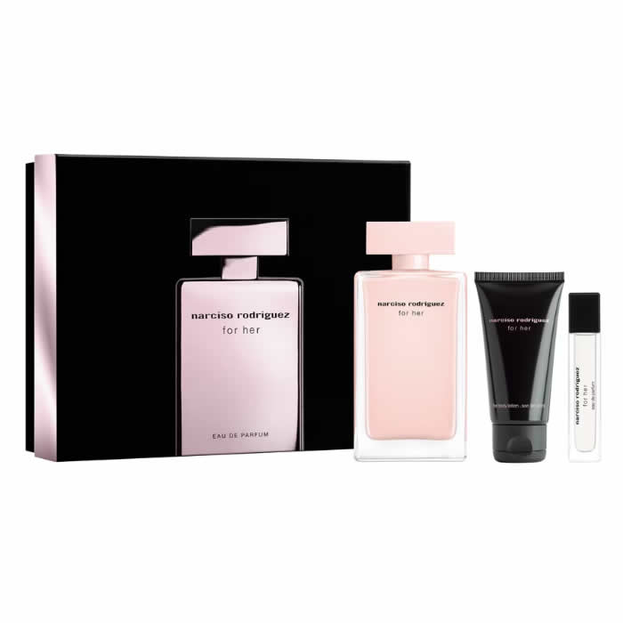 <tc>NARCISO RODRIGUEZ</tc> Parfemska voda u spreju For Her, 100 ml, set od 3 komada