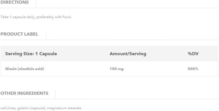 Niacin 100 mg - 100 kapsula