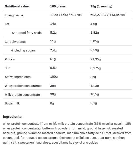NutLove proteinski shake | Protein sirutke + kazein - 630 grama