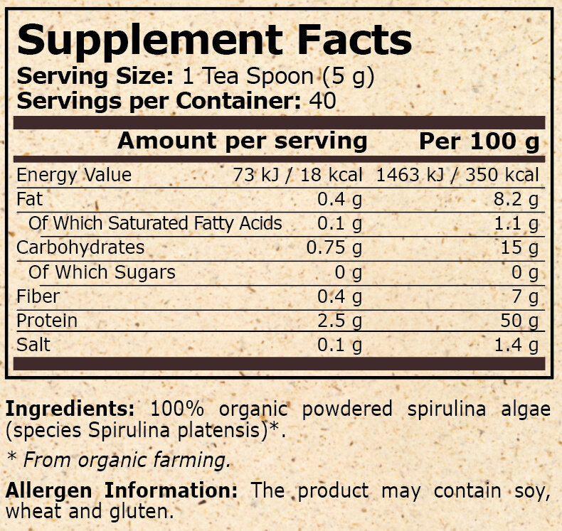 <tc>Pure Nutrition</tc> - ORGANSKA SPIRULINA - 200 g