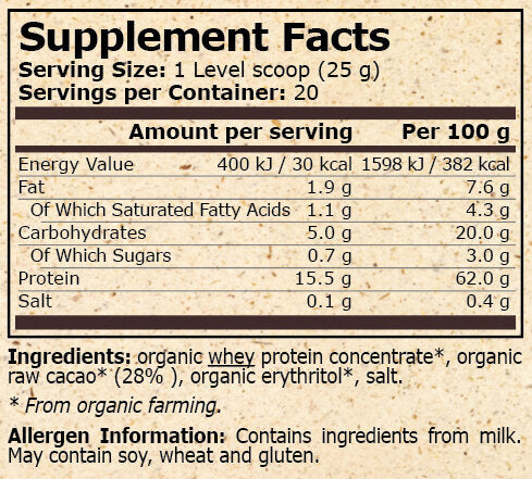 <tc>Pure Nutrition</tc> - ORGANSKI PROTEIN SIRUTKE S KAKAOM - 500 g