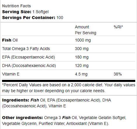 Omega 3 1000 mg - 100 gel kapsula