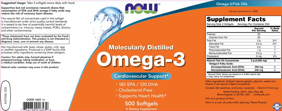 Omega 3 1000 mg/molekularno destilirana - 500 gel kapsula