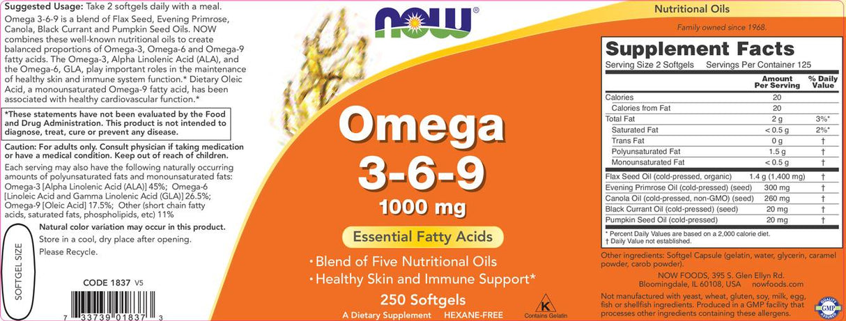 Omega 3-6-9 1000 mg - 100 gel kapsula