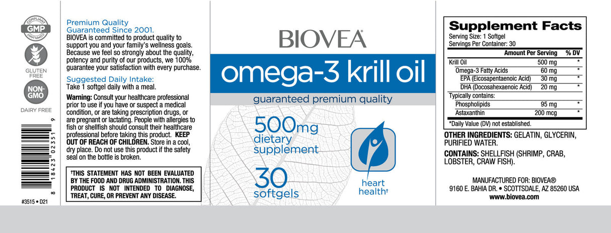 Omega-3 krilovo ulje 500 mg/30 mekih gelova