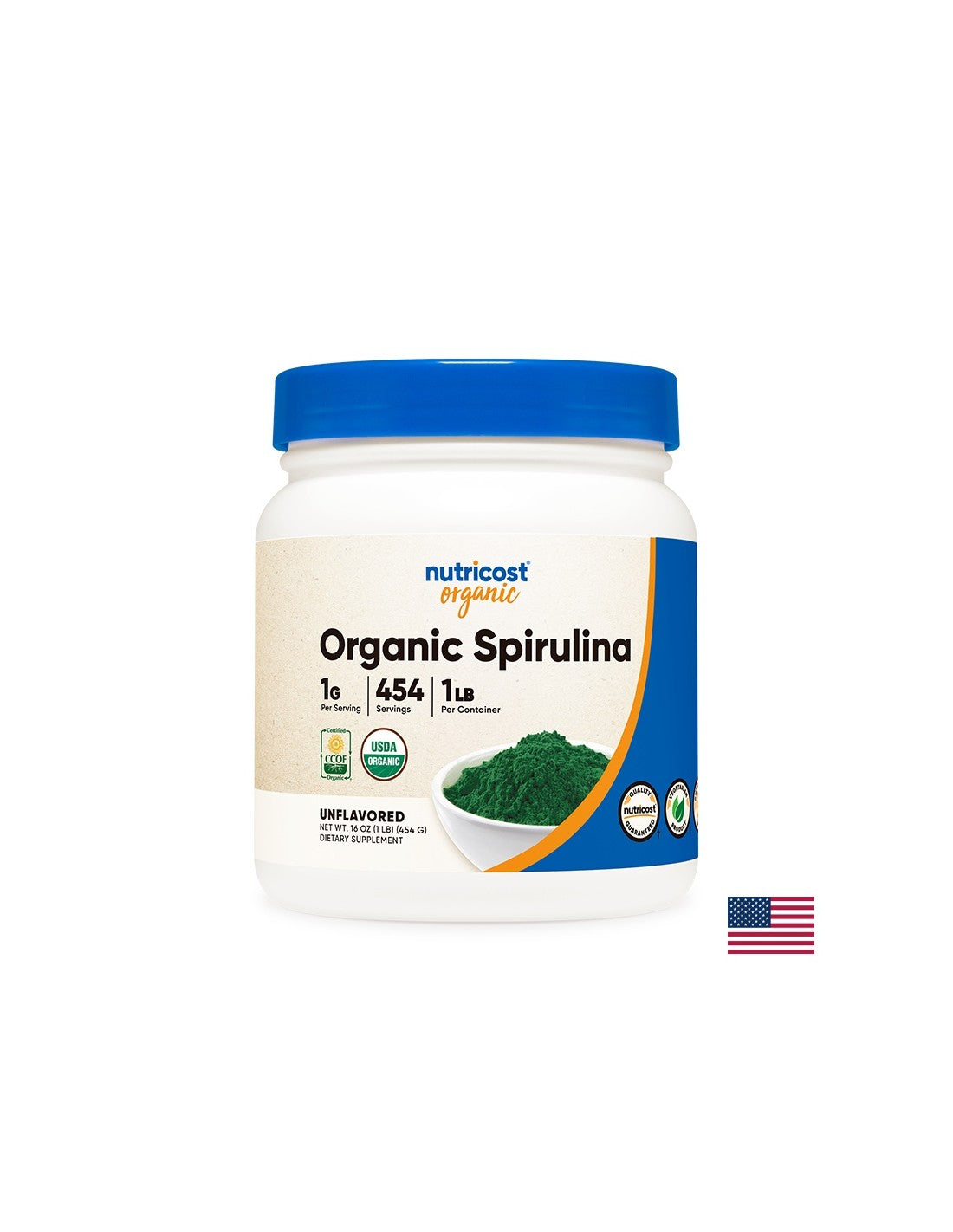 Detoksikacija i imunitet - Spirulina Organic, 454 g <tc>Nutricost</tc> puder