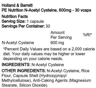 PE prehrana | N-acetil cistein 600 mg 30 kapsula