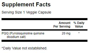 PQQ 20 mg/Pyrroloquinoline Quinone - 30 kapsula