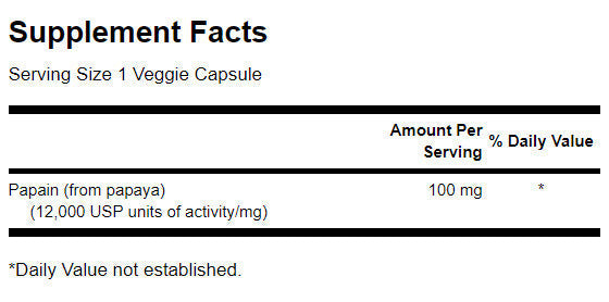 Papain Papaya Enzyme 100 mg - 90 kapsula