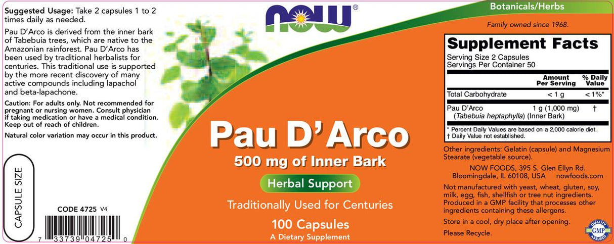 Pau D'Arco 500 mg - 100 kapsula