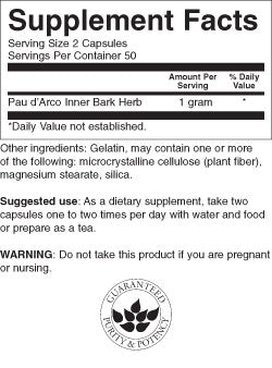 Pau D'Arco 500 mg - 100 kapsula